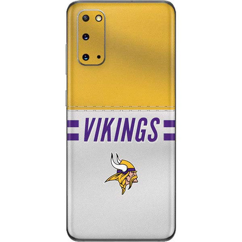 NFL Minnesota Vikings White Striped Galaxy S20 Skin