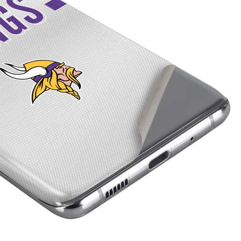 NFL Minnesota Vikings White Striped Galaxy S20 Skin