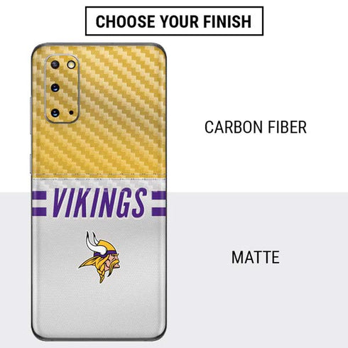 NFL Minnesota Vikings White Striped Galaxy S20 Skin