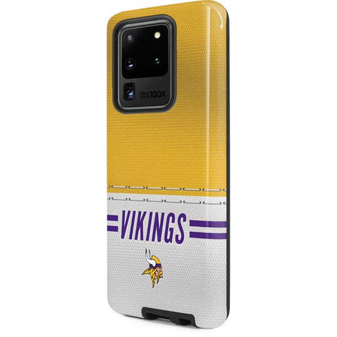 NFL Minnesota Vikings White Striped Galaxy S20 Ultra 5G Pro Case