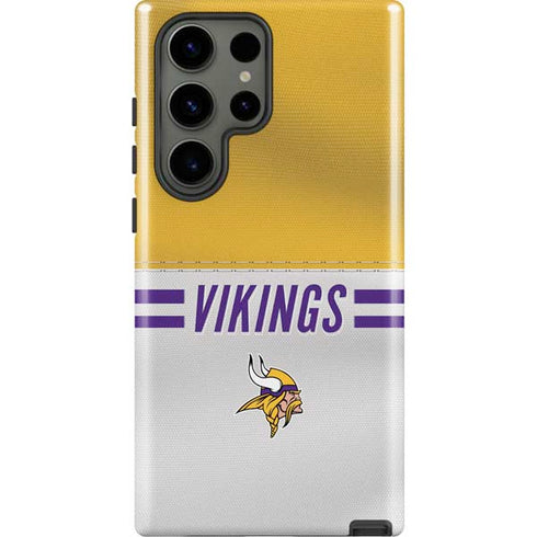 NFL Minnesota Vikings White Striped Galaxy S23 Ultra Pro Case