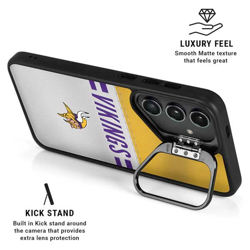 NFL Minnesota Vikings White Striped Galaxy S25 Kickstand Case