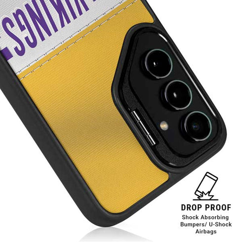 NFL Minnesota Vikings White Striped Galaxy S25 Kickstand Case