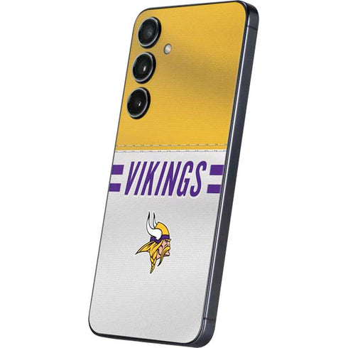 NFL Minnesota Vikings White Striped Galaxy S25 Skin