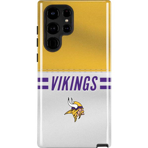 NFL Minnesota Vikings White Striped Galaxy S25 Ultra Impact Case