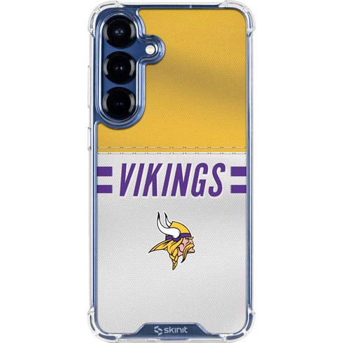 NFL Minnesota Vikings White Striped Galaxy S25 Plus Clear Case