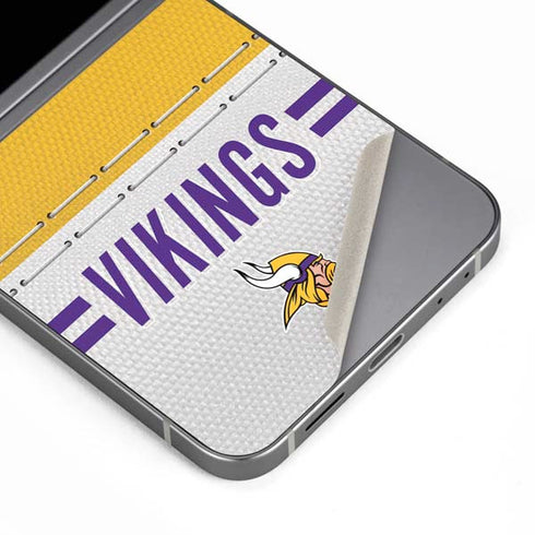 NFL Minnesota Vikings White Striped Galaxy Z Flip6 Skin