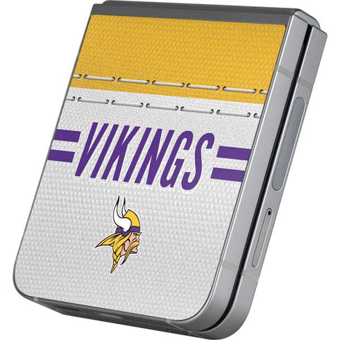 NFL Minnesota Vikings White Striped Galaxy Z Flip6 Skin