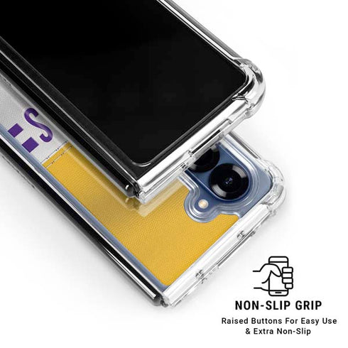 NFL Minnesota Vikings White Striped Galaxy Z Fold6 Clear Case