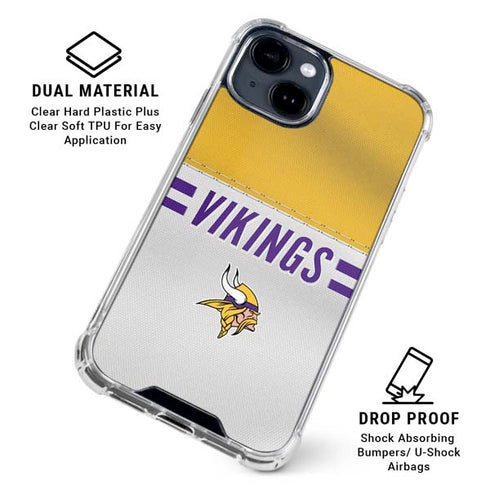 NFL Minnesota Vikings White Striped iPhone 15 Clear Case