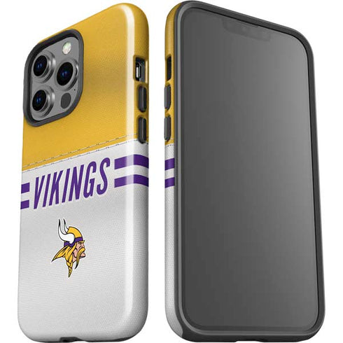 NFL Minnesota Vikings White Striped iPhone 15 Pro Impact Case