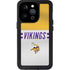 NFL Minnesota Vikings White Striped iPhone 15 Pro Waterproof Case
