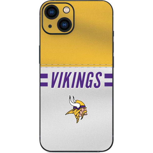 NFL Minnesota Vikings White Striped iPhone 15 Skin