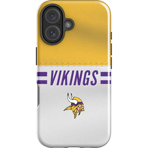 NFL Minnesota Vikings White Striped iPhone 16 Impact Case