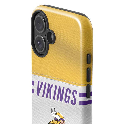 NFL Minnesota Vikings White Striped iPhone 16 Impact Case