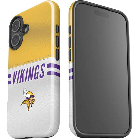 NFL Minnesota Vikings White Striped iPhone 16 Impact Case