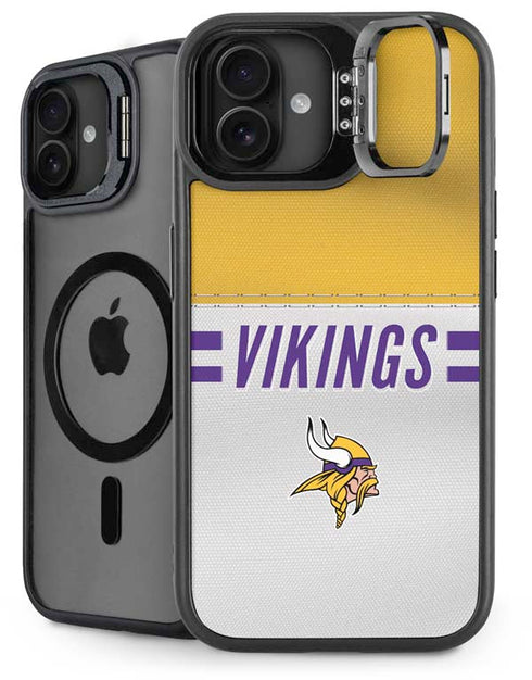 NFL Minnesota Vikings White Striped iPhone 16 Kickstand Case