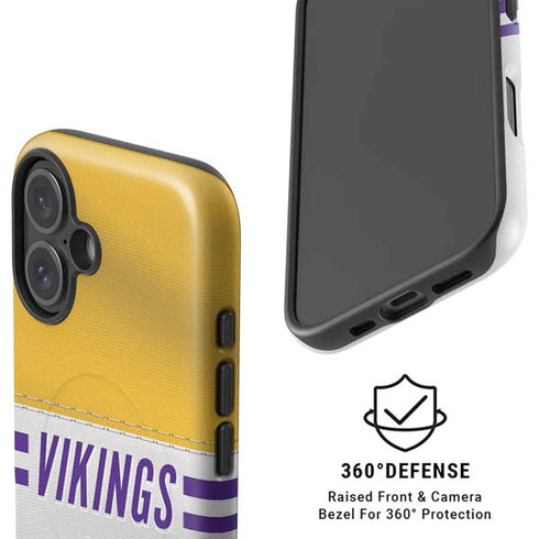 NFL Minnesota Vikings White Striped iPhone 16 Plus Magsafe Impact Case