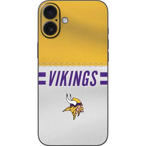 NFL Minnesota Vikings White Striped iPhone 16 Plus Skin