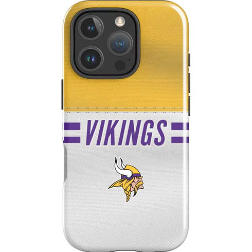 NFL Minnesota Vikings White Striped iPhone 16 Pro Max Impact Case