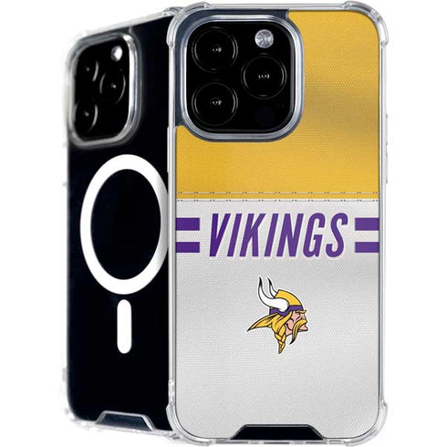 NFL Minnesota Vikings White Striped iPhone 16 Pro Max MagSafe Case