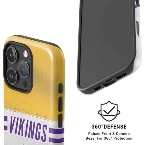 NFL Minnesota Vikings White Striped iPhone 16 Pro Max Magsafe Impact Case