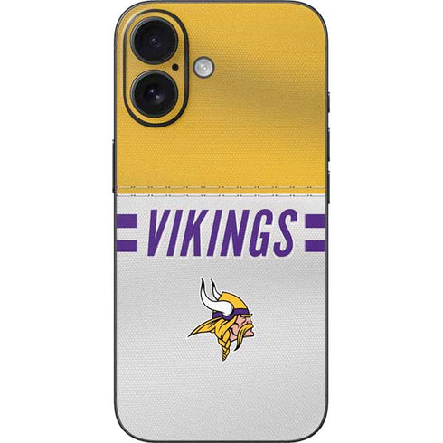 NFL Minnesota Vikings White Striped iPhone 16 Skin