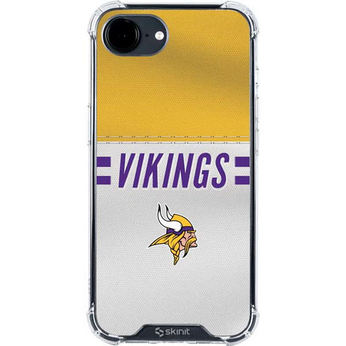 NFL Minnesota Vikings White Striped iPhone 16e Clear Case