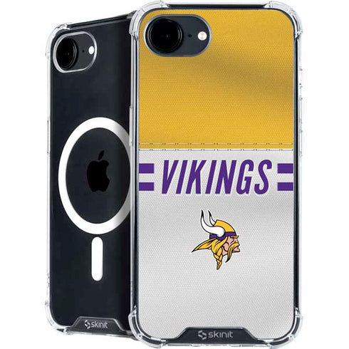 NFL Minnesota Vikings White Striped iPhone 16e MagSafe Case