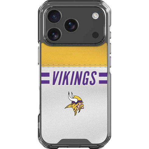 NFL Minnesota Vikings White Striped iPhone 18 Pro Clear Case