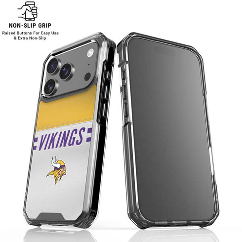 NFL Minnesota Vikings White Striped iPhone 18 Pro Clear Case
