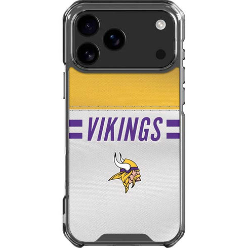 NFL Minnesota Vikings White Striped iPhone 18 Pro Max Clear Case