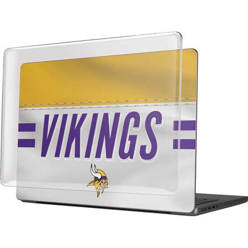 NFL Minnesota Vikings White Striped MacBook Pro 14in (2021-24) Case plus Skin