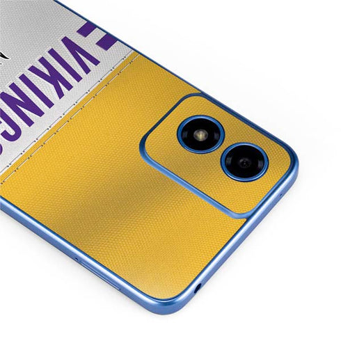 NFL Minnesota Vikings White Striped Moto G Play 4G (2024) Skin