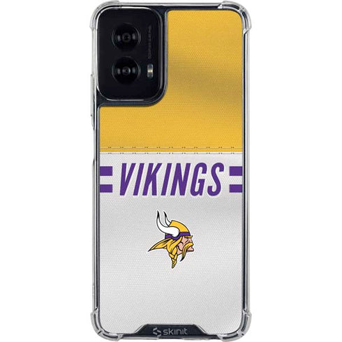 NFL Minnesota Vikings White Striped Moto G Power 5G (2024) Clear Case