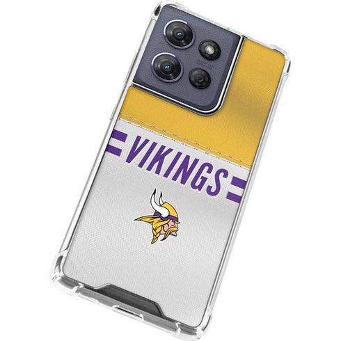NFL Minnesota Vikings White Striped Moto G Power 5G (2025) Clear Case