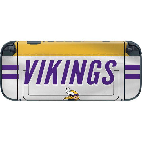 NFL Minnesota Vikings White Striped Nintendo Switch 2 (2025) with Joy-Con Skin