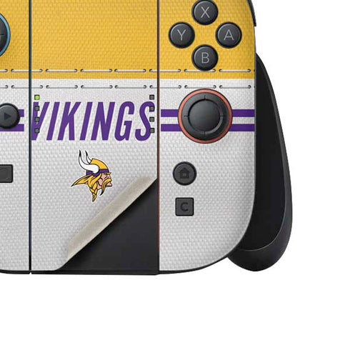 NFL Minnesota Vikings White Striped Nintendo Switch 2 (2025) Joy-Con Controller Skin