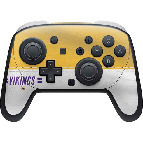 NFL Minnesota Vikings White Striped Nintendo Switch 2 (2025) Pro Controller Skin
