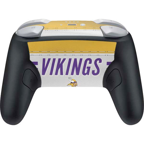 NFL Minnesota Vikings White Striped Nintendo Switch 2 (2025) Pro Controller Skin