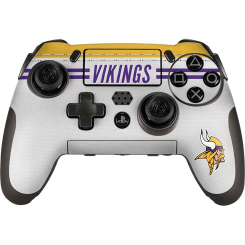 NFL Minnesota Vikings White Striped PlayStation Scuf Vantage 2 Controller Skin