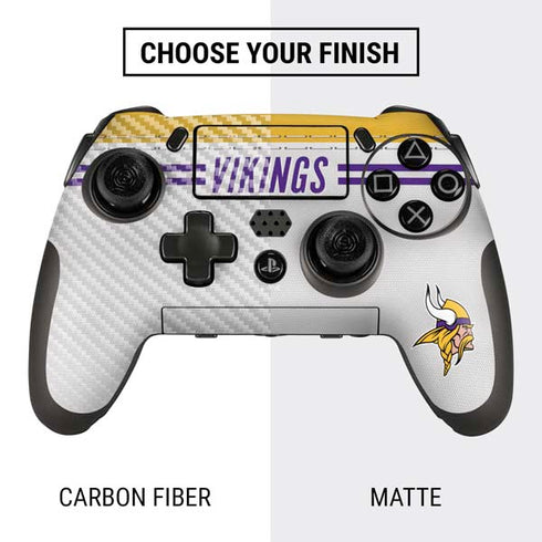 NFL Minnesota Vikings White Striped PlayStation Scuf Vantage 2 Controller Skin