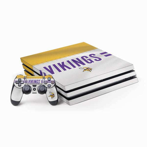 NFL Minnesota Vikings White Striped PlayStation PS4 Skins