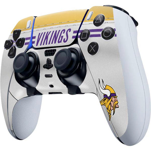 NFL Minnesota Vikings White Striped PS5 DualSense Edge Pro Controller Skin