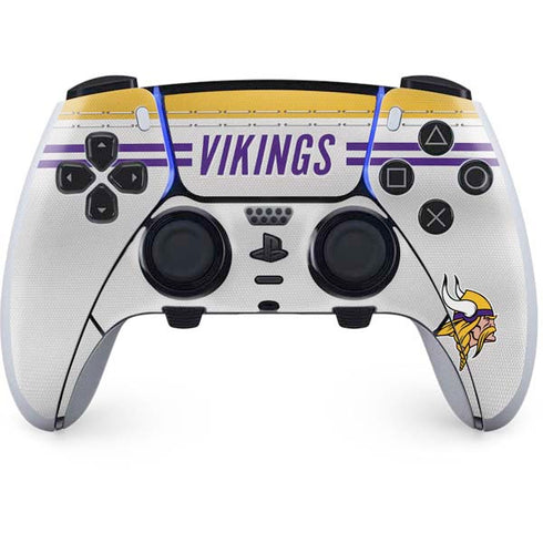 NFL Minnesota Vikings White Striped PS5 DualSense Edge Pro Controller Skin