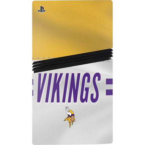 NFL Minnesota Vikings White Striped PS5 Pro Console Skin