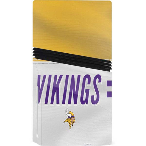 NFL Minnesota Vikings White Striped PS5 Pro Disk Console Skin