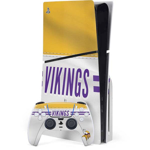 NFL Minnesota Vikings White Striped PlayStation PS5 Skins