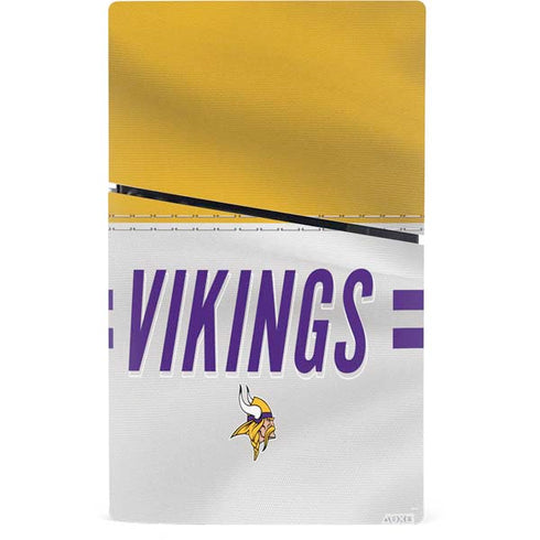 NFL Minnesota Vikings White Striped PS5 Slim Digital Edition Console Skin