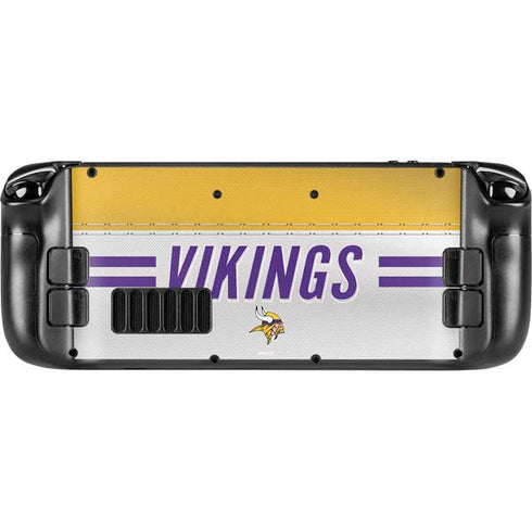 NFL Minnesota Vikings White Striped Steam Deck Handheld Gaming Computer Skin